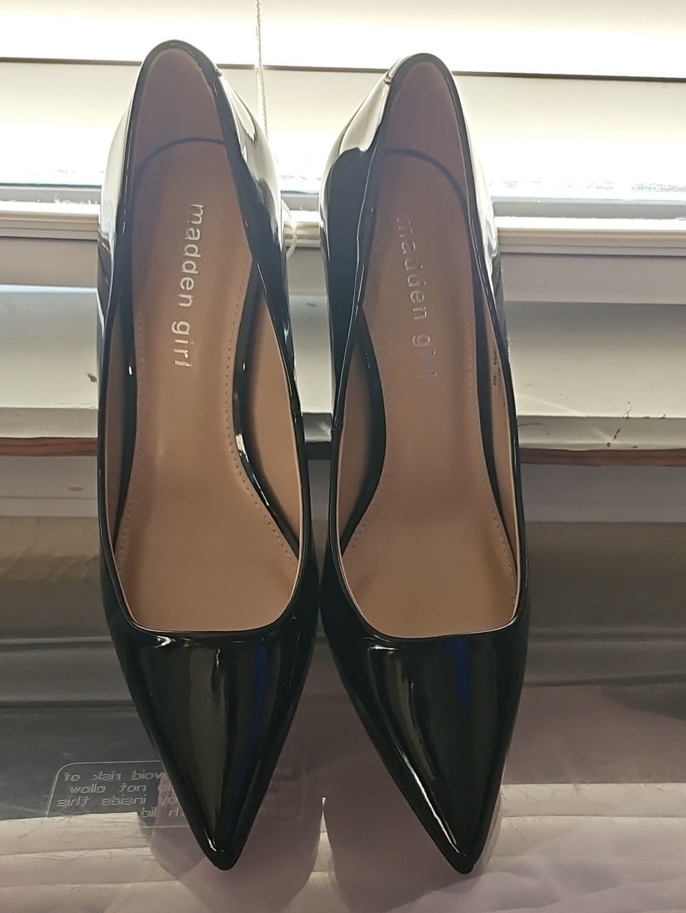 Madden Girl Glossy Black Pointed-Toe Pumps